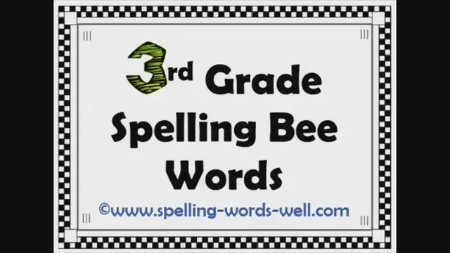 'Video thumbnail for 3rd Grade Spelling Bee Words'