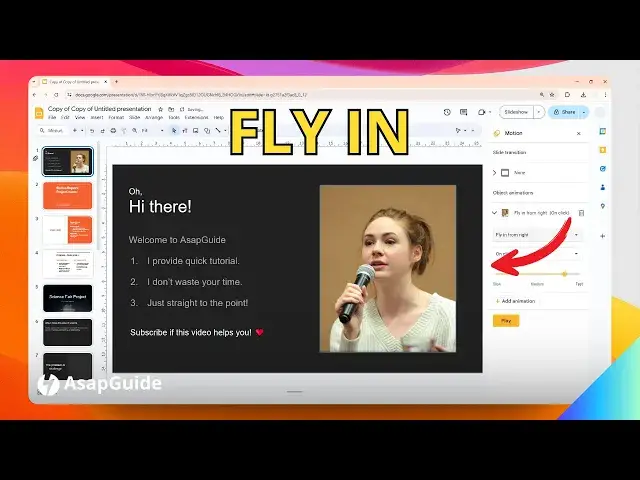 'Video thumbnail for How to Make a Picture Fly in on Google Slides'