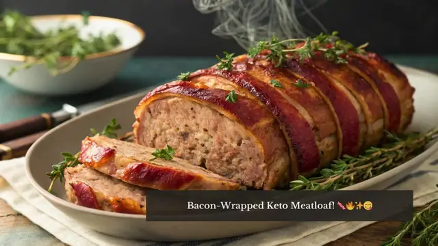 'Video thumbnail for Bacon-Wrapped Keto Meatloaf – Low-Carb Comfort Food at Its Best!'