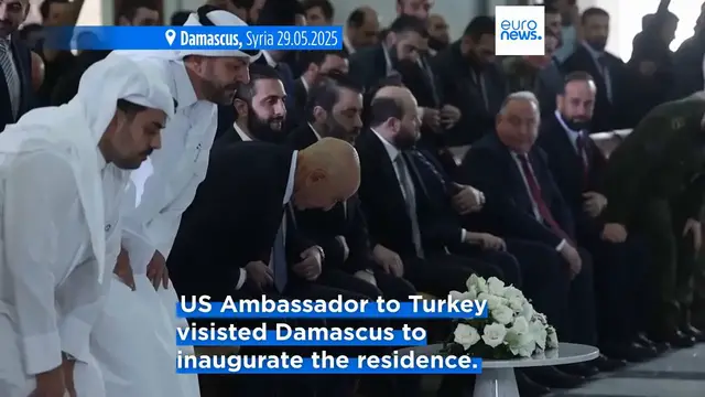 'Video thumbnail for US ambassador's residence in Syria reopens as Washington looks to mend ties with Damascus'