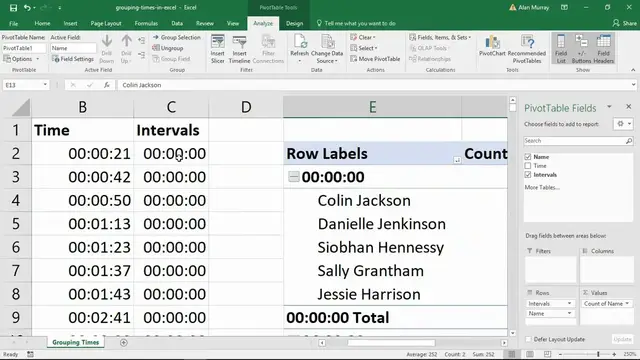 'Video thumbnail for Group Times in Excel to Specific Intervals - Excel Formula'