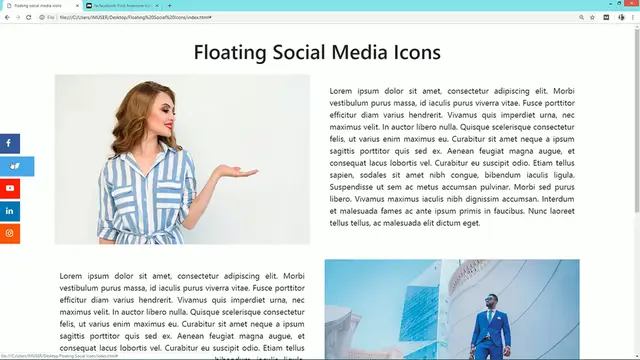 'Video thumbnail for How To Make Floating Social Media Icons on Website Using HTML And CSS _ Sticky Social Buttons'
