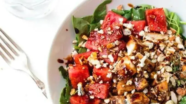 'Video thumbnail for Balsamic Watermelon Chicken Salad recipe'