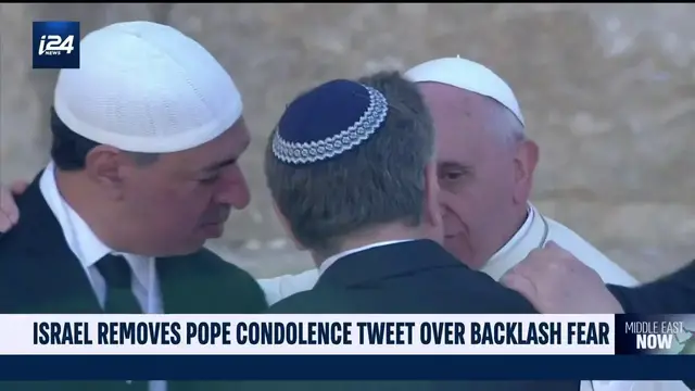 'Video thumbnail for Israel removes condolences for pope over fears of backlash'
