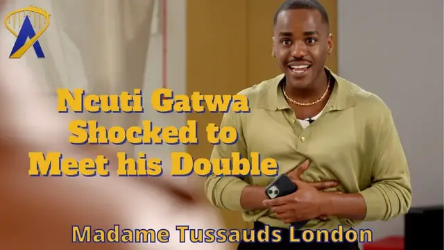 'Video thumbnail for Doctor Who Ncuti Gatwa Reacts to Meeting his Wax Double'