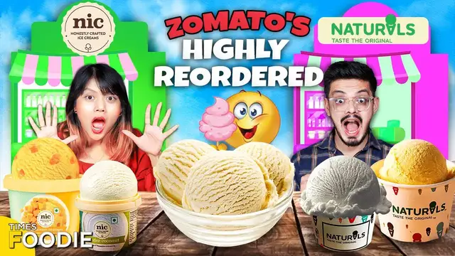 'Video thumbnail for Zomato's Most Reordered Ice Creams: Naturals Vs NIC – Coconut & Mango Ice Cream'