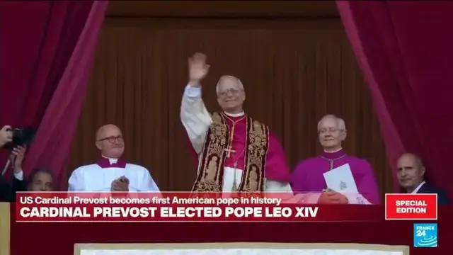 'Video thumbnail for Replay: Leo XIV calls for 'building bridges' in first address'