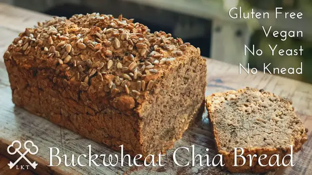 'Video thumbnail for Buckwheat Bread with Chia | 5-Ingredients, Gluten Free, Vegan, No Knead, Yeast Free'