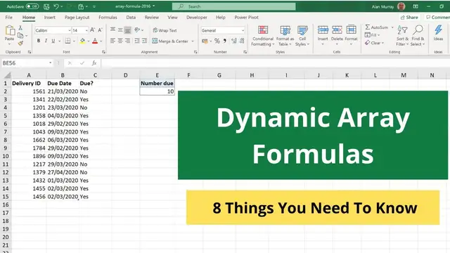 'Video thumbnail for Dynamic Array Formulas in Excel - 8 Things You Need to Know'