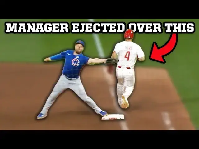 'Video thumbnail for Cubs manager Craig Counsell gets ejected because he wanted the umpire to ask for help, a breakdown'