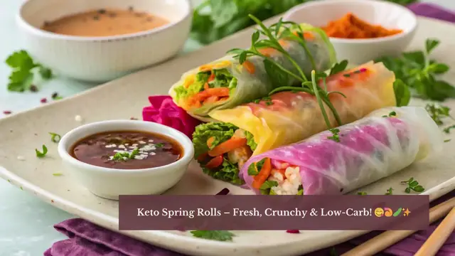 'Video thumbnail for Fresh & Crunchy! Keto Spring Rolls with Veggie Dips'