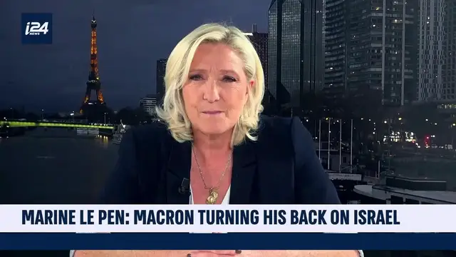 'Video thumbnail for Marine Le Pen accuses Macron of turning back on Israel'