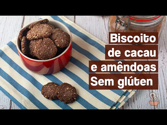 'Video thumbnail for Biscoito de cacau e amêndoas - NUTRITIVO E DELICIOSO!'