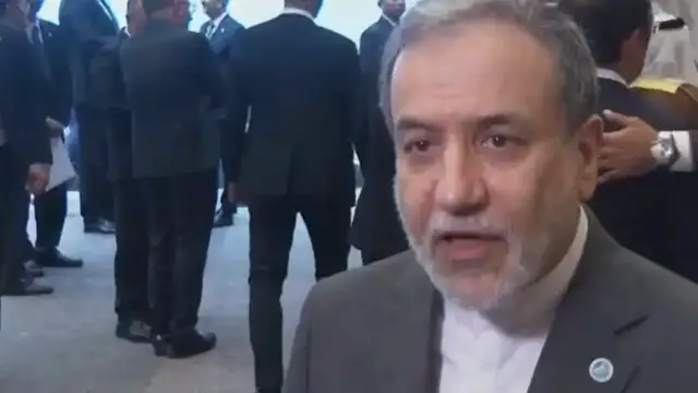'Video thumbnail for Iran's foreign minister says aggression must stop so diplomacy can resume'