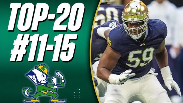 'Video thumbnail for Notre Dame Fighting Irish - A to Z Sports : 2025 notre dame football: top players #11-15'