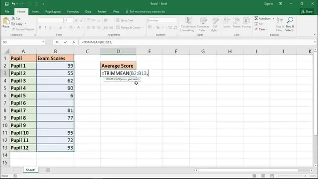 'Video thumbnail for Excel Formula - Average Excluding Outliers in a Range'