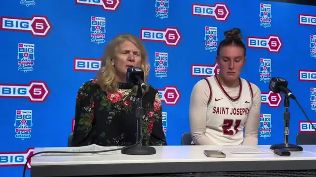'Video thumbnail for stream punk sports: st joseph's hawks defeat drexel dragons in big 5 classic, cindy griffin & mackenzie smith postgame'