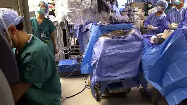 'Video thumbnail for Robotic surgery performed remotely from the U.S. on a patient in Africa'