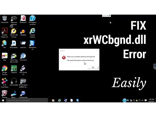 'Video thumbnail for How to Fix XrWcbgnd.dll Error at Windows Startup'