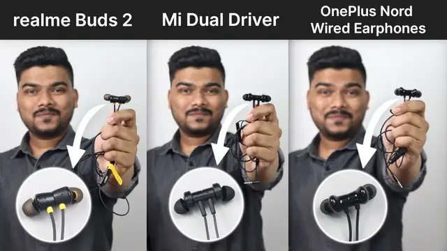 'Video thumbnail for realme Buds 2 vs Mi Dual Driver vs OnePlus Nord Wired Earphones: Comparison'