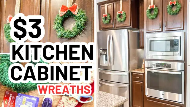 'Video thumbnail for EASY DIY Christmas Wreath for Kitchen Cabinets'