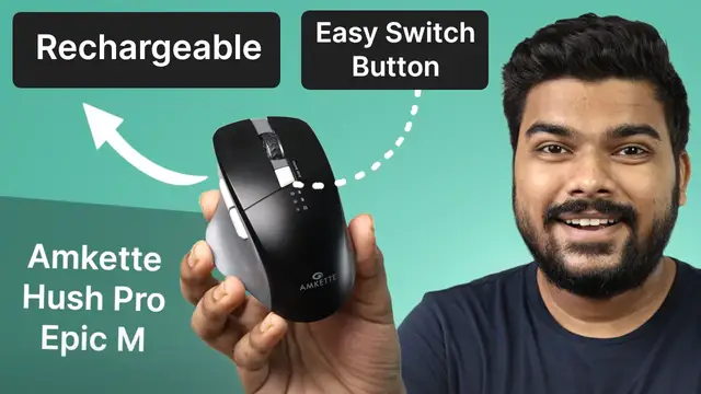 'Video thumbnail for Rechargeable Wireless Mouse With Easy Switch Button | Amkette Hush Pro Epic M Review'