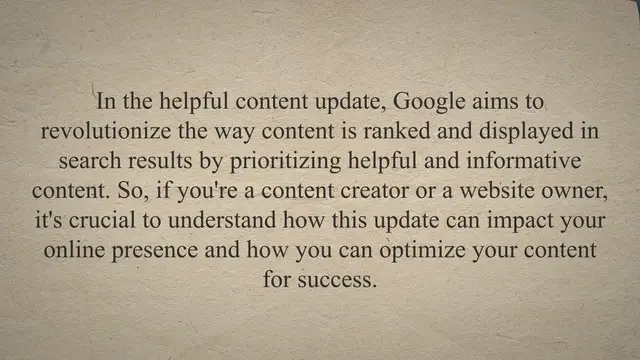 'Video thumbnail for Unlocking Google's Helpful Content Update: Optimizing Your Content for Success'