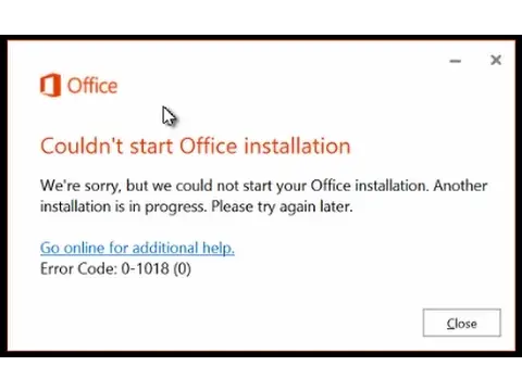 'Video thumbnail for Fix - Couldn't Start Office Installation - Another installation is in progress'
