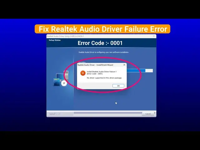 'Video thumbnail for Install Realtek Hd Audio Driver Failure !! Error Code:- 0001 [Solved]'