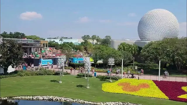 'Video thumbnail for Aerial View of EPCOT Construction from Disney's Monorail for July 2023'
