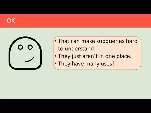 'Video thumbnail for What is a Subquery | Essential SQL'