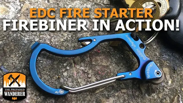 'Video thumbnail for EDC Fire Starter Firebiner in Action!'