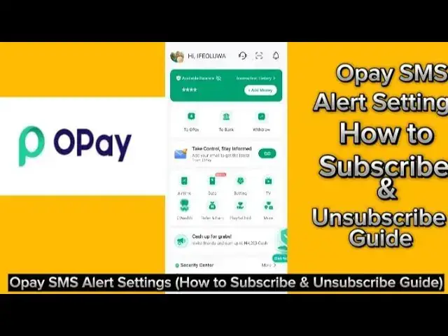 'Video thumbnail for How To Set Up Opay SMS Alerts (2024)'