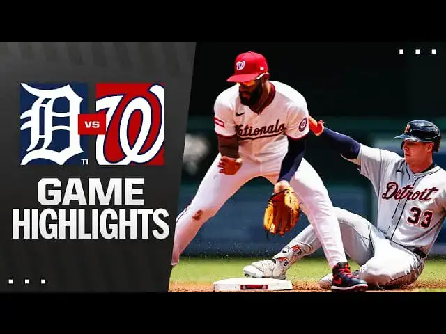 'Video thumbnail for Detroit Tigers at Washington Nationals Game 1 Full-Game Highlights! | 07/02/2025'