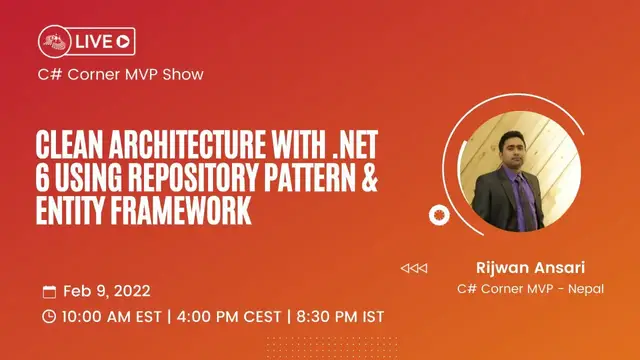 'Video thumbnail for Clean Architecture with .NET | 6 using Repository Pattern and EF - MVP Show ft. | Rijwan Ansari'