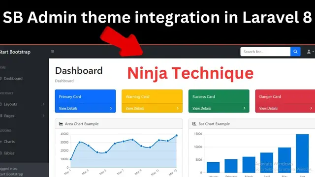 'Video thumbnail for SB Admin theme integration in Laravel 8'