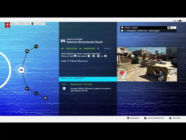 'Video thumbnail for Watch Dogs 2 - Prologue: Research App, Upgrade Wheel Introduction Gameplay Tutorial PS4 Pro'