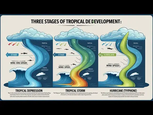 'Video thumbnail for Stages of Development: Tropical Depression, Tropical Storm, and Hurricane (Typhoon, Cyclone)'