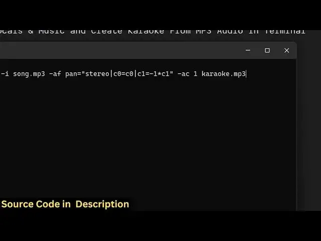 'Video thumbnail for FFMPEG Command to Separate Vocals & Music and Create Karaoke From MP3 Audio in Terminal'