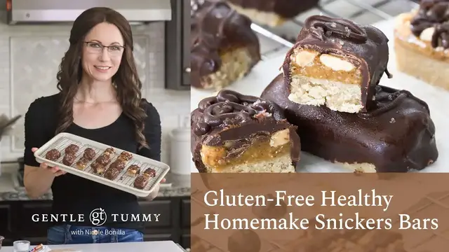 'Video thumbnail for BEST Gluten-Free Healthy Homemade Snickers Bars | Easy & Naturally Sweetened | Better Than Original!'