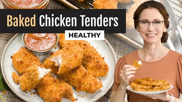 'Video thumbnail for Gluten-Free Chicken Tenders Baked Healthy and Crispy'