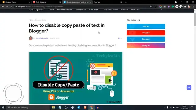 'Video thumbnail for How to Disable Copy Paste in Blogger_ _ Disable text selection _ Disable Right click'