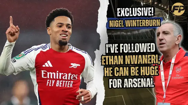 'Video thumbnail for Nigel Winterburn: I've followed Ethan Nwaneri, he can be huge for Arsenal'