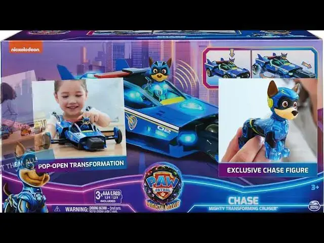 'Video thumbnail for Paw Patrol: The Mighty Movie Chase’s Mighty Transforming Cruiser!'