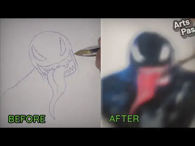'Video thumbnail for ASMR drawing Venom no bgm music #art #satisfying #venom3 #asmr'