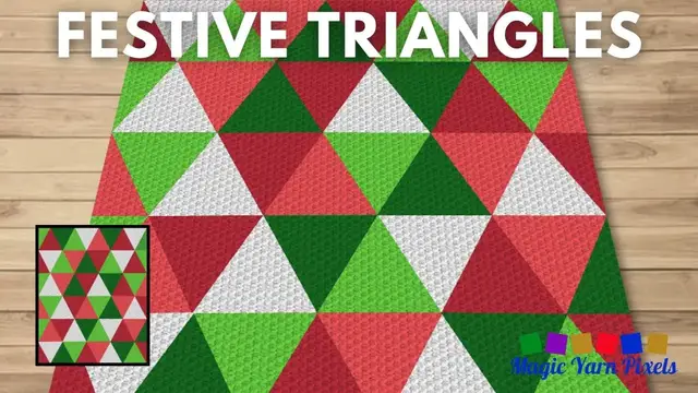 'Video thumbnail for FREE GRAPH - Festive Triangles - C2C & Tapestry Crochet Pattern | Magic Yarn Pixels'
