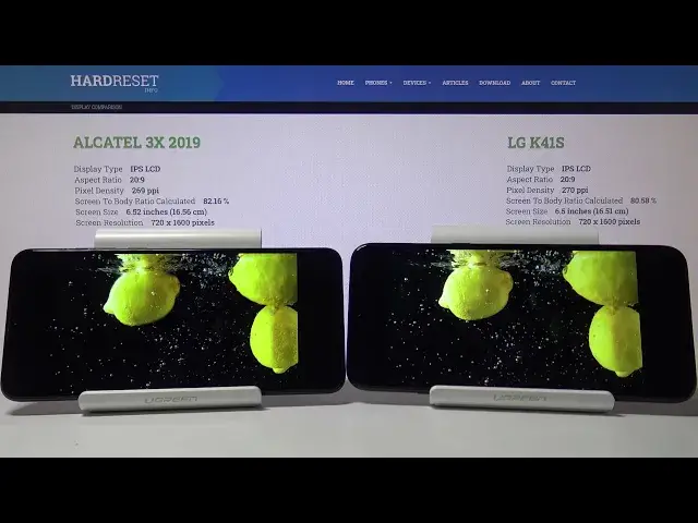 'Video thumbnail for Display Comparison beetwen LG K41S vs ALCATEL 3X 2019 | Compare Color / Contrast / Brightness'