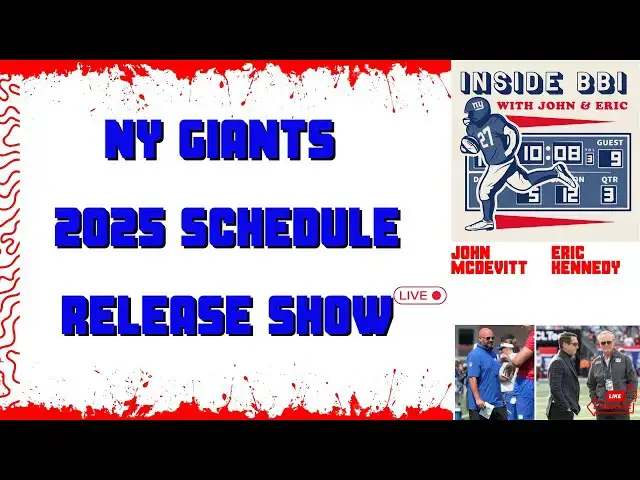 'Video thumbnail for NY Giants 2025 Schedule Release Show LIVE'