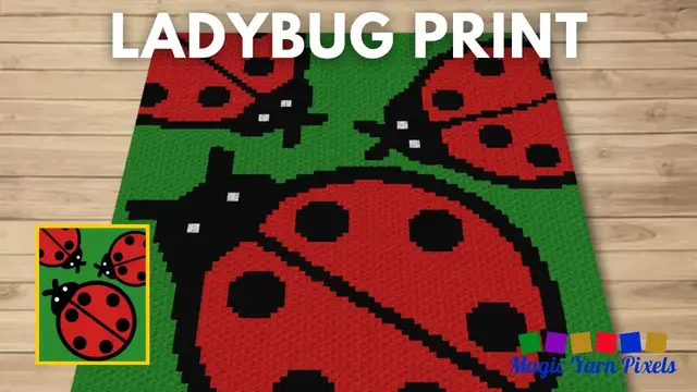 'Video thumbnail for FREE GRAPH Ladybug Print C2C & Tapestry Crochet Pattern | Magic Yarn Pixels'