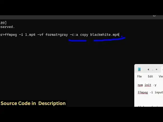 'Video thumbnail for FFMPEG Command to Apply Grayscale Filter to Video to Make it Black and White in Terminal'